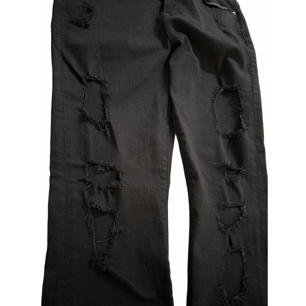 NWT Good American Good Legs Black Ripped Jeans Size 14/32 - Picture 3 of 6